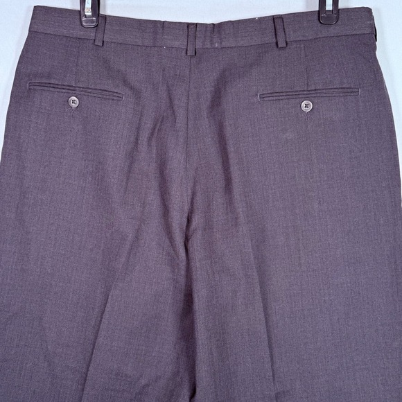 Slates‎ Men's Tag- 38x30 Dress Pants with Cuffs Black Worsted Wool Blend Pleated - Picture 7 of 8